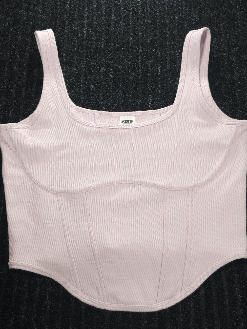 PINK Victoria's Secret Light Pink Square Neck Corset Tank